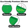 Silicone Griddle Mat Food Grade Silicone Grill Mat Protect the Top Surface from Insects by Magnetic 22 inch in Green Color with Silicone Utensil Rest