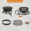 Portable Gas Fire Pit with Removable Grill for Camping