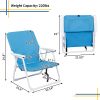 56*60*63cm Load-Bearing 100kg Blue Oxford Cloth White Iron Frame Beach Chair