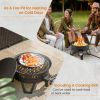 Portable Gas Fire Pit with Removable Grill for Camping