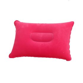 Portable Fold Inflatable Air Pillow Outdoor Travel Sleeping Camping PVC Neck Stretcher Backrest Plane Comfortable Pillow (Color: G911E-pink)