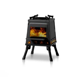 Outdoor Portable Folding Charcoal BBQ Grill Stove (Color: Black)