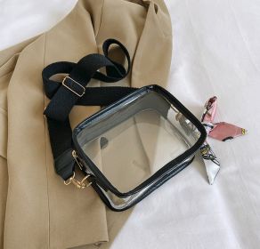 Clarissa Clear Crossbody Bag (Color: Black)