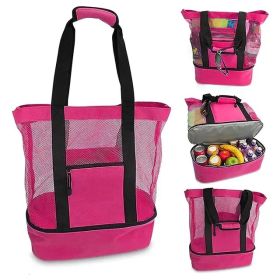 Clarissa Beach Tote Insulated Cooler Bag (Color: Pink)