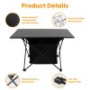 Foldable Camping Table With Storage Basket Rustproof Portable Aluminum Alloy Roll-Up Camping Table