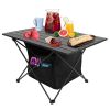 Foldable Camping Table With Storage Basket Rustproof Portable Aluminum Alloy Roll-Up Camping Table